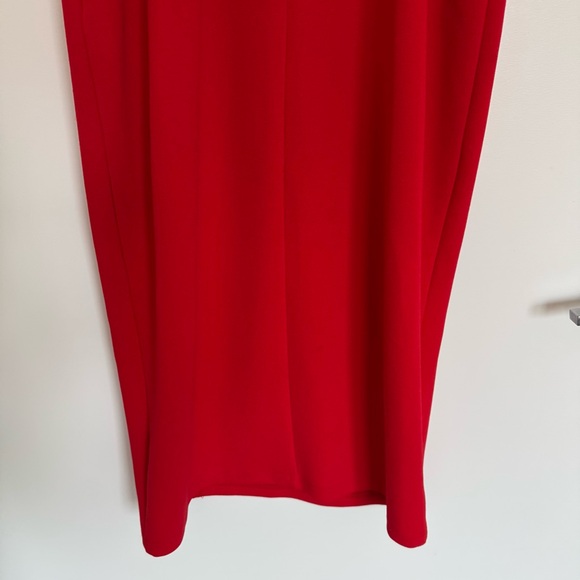 Small Red Adelyn Rae Vibrant Red Midi Blair Cut Out Ponte Sheath Zip Up Dress - Picture 13 of 14